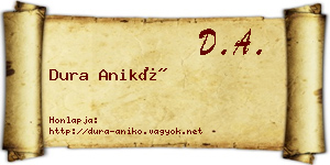 Dura Anikó névjegykártya