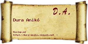 Dura Anikó névjegykártya